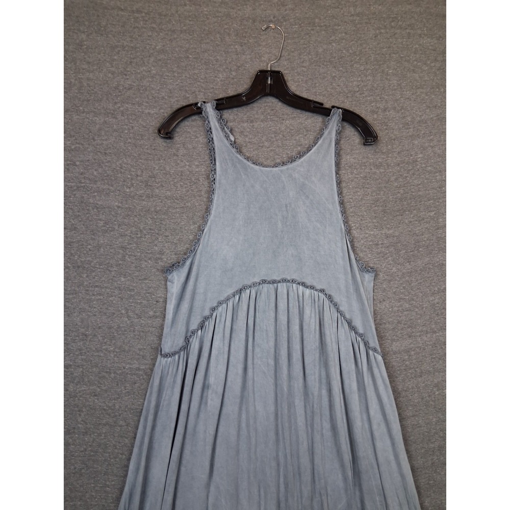 POL Womens Dress L Blue Babydoll Maxi Ethereal Whimsical Fairy Grunge Romantic - Picture 3 of 10